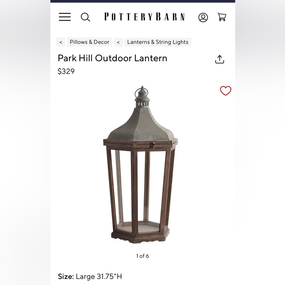 Pottery barn patio lantern
